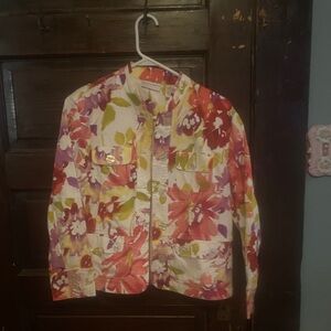 Floral Women's Top. Worn alone or as a jacket
